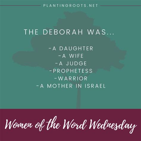 Deborah The Judge Prophetess Warrior And Mother In Israel • Planting