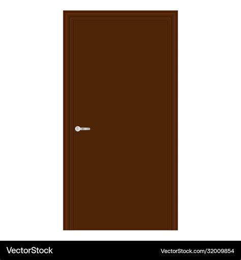 Brown Wooden Door Royalty Free Vector Image Vectorstock