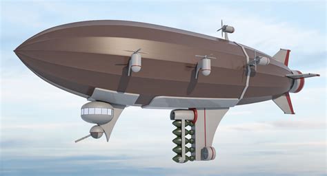 Blimp 3d Hydrogen Zeppelin 3d Model 29 Max Fbx Obj Free3d