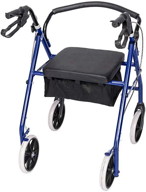 Medical Bariatric Rollator 450lb Folding Rolling Walker Adult 4 Wheels Folding Walker And