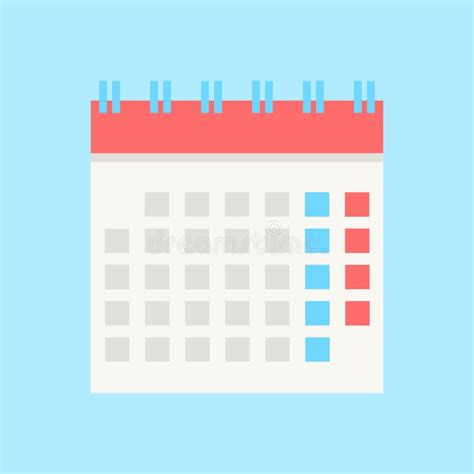 Calendar Icon on Blue Background. Vector Stock Illustration ...