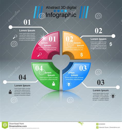 Abstract 3d Digital Illustration Infographic Heart Icon Stock Vector