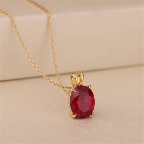 Red Ruby Necklace - Etsy