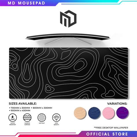 Md Mousepad Topographic Extended Mousepad Large Gaming Mousepad