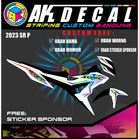 Jual STRIPING CUSTOM SUKA SUKA HONDA SONIC 150R STICKER VARIASI 2214