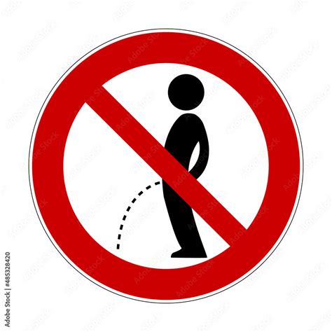 No Peeing Sign Vector Illustration Of Red Crossed Out Circular