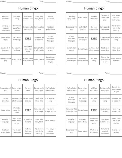 Buy Human Bingo Card Editable Printable Icebreaker Team Descubra