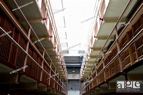 Interior View Of Alcatraz Prison San Francisco California Usa