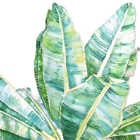 Banana Leaf Print Botanical Wall Art Watercolor Print Boho Etsy