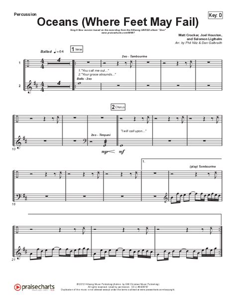 Oceans Where Feet May Fail Sing It Now Percussion Sheet Music PDF