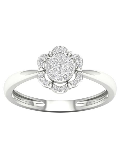 Imperial Ct Tdw Diamond S Sterling Silver Flower Burst Ring H I