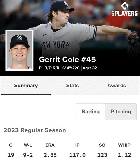 Db Sports Pain On Twitter Gerrit Cole S First Half Stats