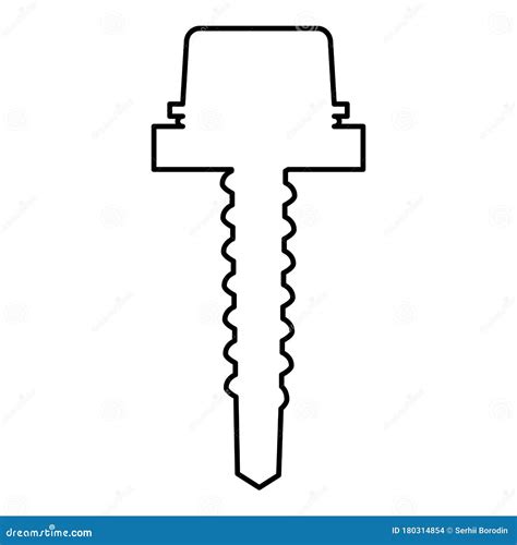 Montaje De Tornillo De Techo Met Lico Pinchado Icono De Revestimiento