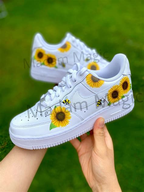 Hand Painted Custom Air Force Low Sunflower Flower Bumblebee Etsy Uk