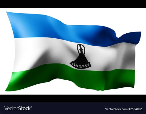 Flag Of Lesotho Waving In The Wind Royalty Free Vector Image