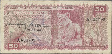 Stamp Auction Rwanda Burundi Ruanda Burundi Banknoten 53rd