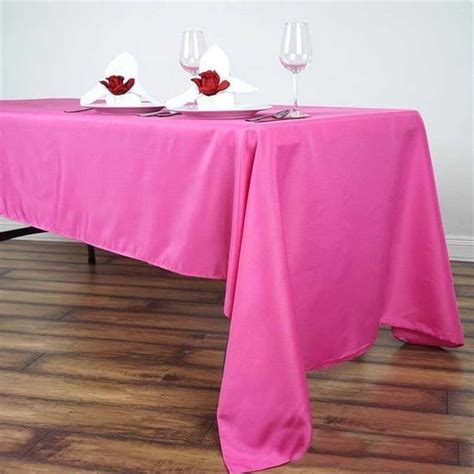 60x126 In Fuchsia Seamless Polyester Tablecloth