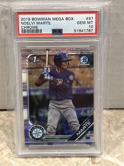 2019 Bowman Chrome Noelvi Marte Mega Box Refractor PSA 10 QTY AVL EBay