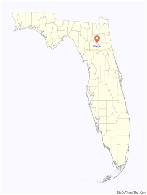 Map of Waldo city, Florida - Thong Thai Real