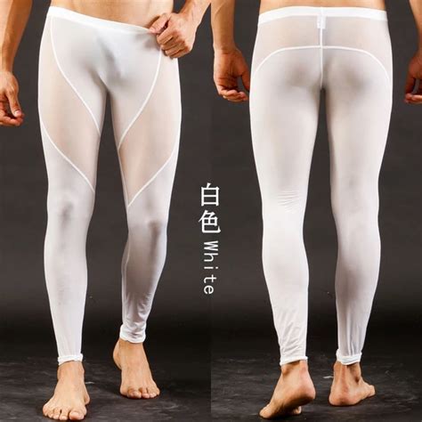 Buy Sexy Mens Long Johns Smooth Mesh See Thru