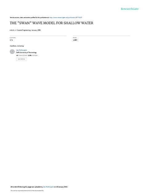 The Swan Wave Model For Shallow Water PDF | PDF | Tide | Waves