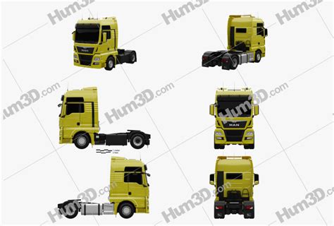 Man Tgx Tractor Truck Blueprint Template Hum D