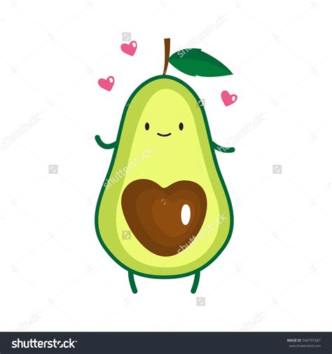 Illustration Of Cute Avocado Vector Illustration Cute Avocado