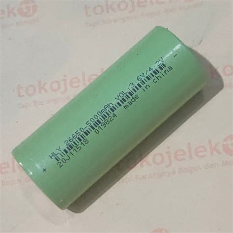 Jual Soshine 26650 3 7v 5000mAh 2C 3C Baterai Li Ion Non Protected Flat