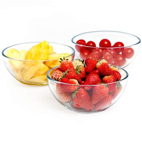 Nutriups Glass Bowl Glass Mixing Bowls Set Glass Salad Bowls Glass