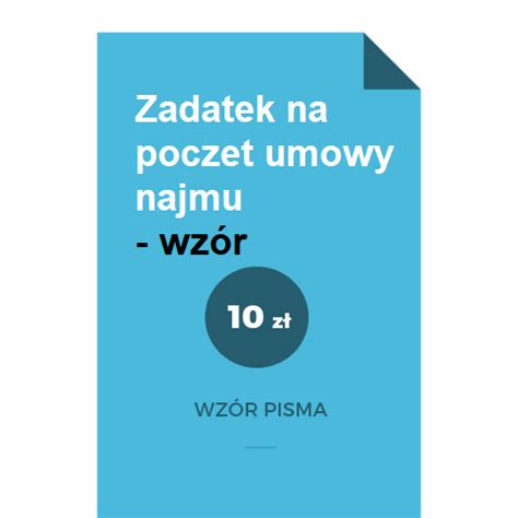 Zaliczka I Zadatek Na Poczet Umowy Najmu Wz R