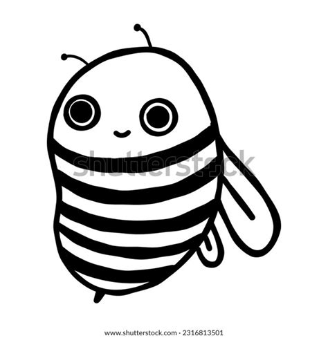 Smiling Honey Bee Funny Doodle Illustration Stock Vector Royalty Free