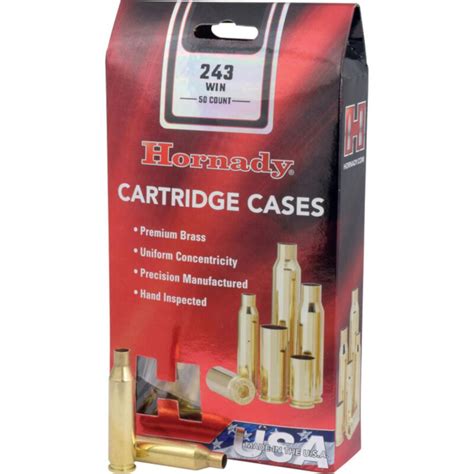 Bullseye North Hornady Unprimed Brass Cartridge Cases 243 Winchester New 8620 Box Of 50