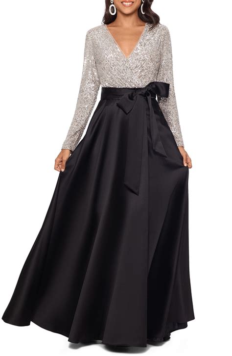 Xscape Long Sleeve Sequin Ballgown Nordstrom Artofit