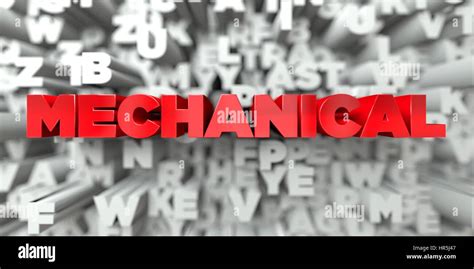 Mechanical Red Text On Typography Background D Rendered Royalty