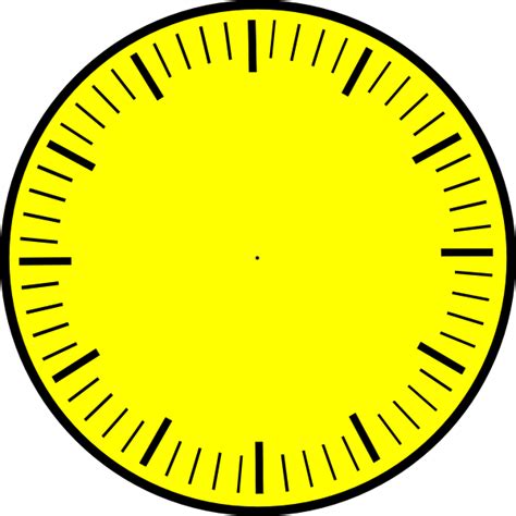 Clock Face (yellow), Hour And Minute Marks, No Hands Clip Art at Clker ...