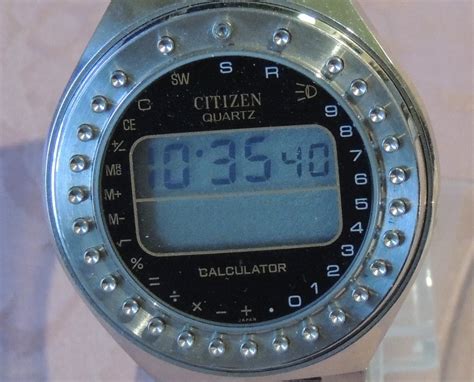 Calculator Museum Citizen Watch Lcd Silver