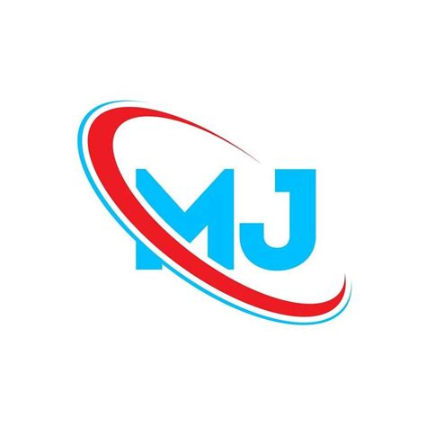 Mj Logo Mj Design Blue And Red Mj Letter Mj Letter Logo Design