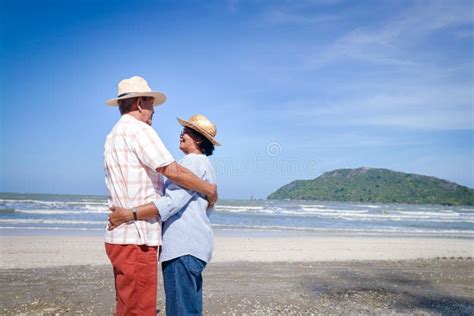 Asian Elderly Couple Are Happy In Retirement Take Care Of Each Other