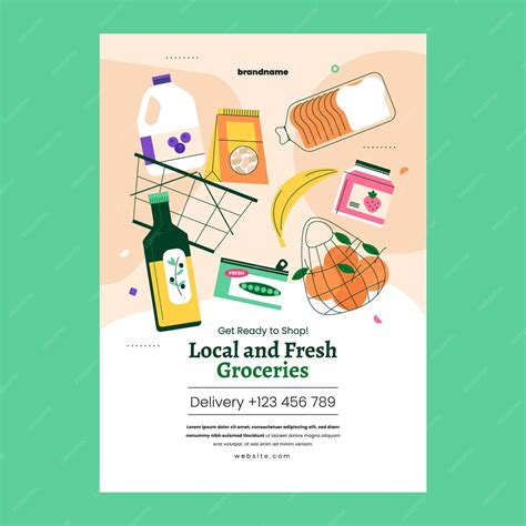 Free Vector Flat Design Grocery Store Poster