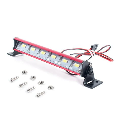 RC Car Super Bright Roof Lamp 6 10 LED Light Bar For 1 10 RC Crawler