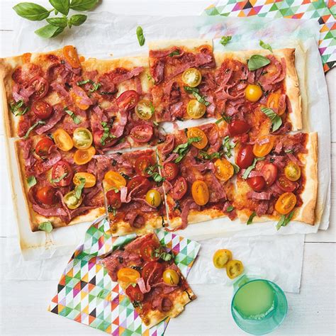 Salami And Tomato Pizza Savory