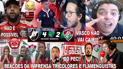 REAÇOES DA IMPRENSA TRICOLORES E FLAMENGUISTAS AO VASCO 4X2 FLUMINENSE