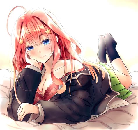 Wallpaper Anime Girls 5 Toubun No Hanayome Nakano Itsuki Long Hair Redhead Solo Artwork