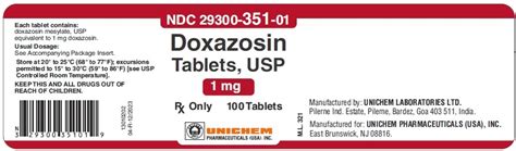 Doxazosin Package Insert