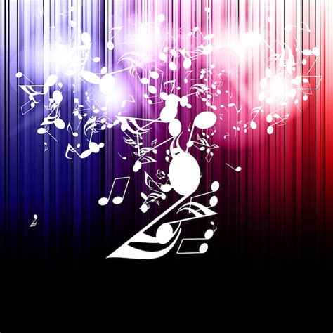 Fundo Musical Abstrato Notas Vetor Premium