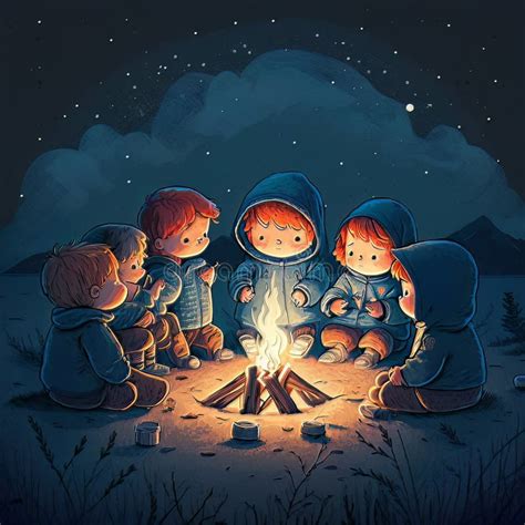 Cartoon Campfire Story Stock Illustrations 123 Cartoon Campfire Story