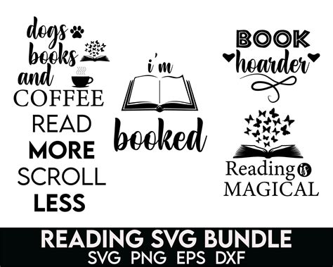 Book Lover Svg Bundle Book Svg Reading Svg Bundle Book Quotes Svg