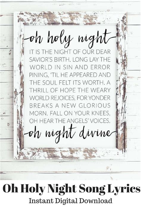 Oh Holy Night Lyrics Printable Love This Christmas Song Christmas