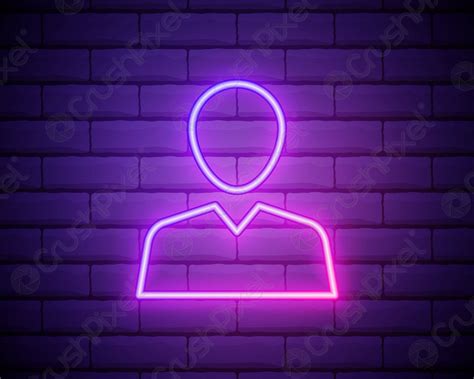 Avatar Profiel Roze Neon Pictogram Baksteen Muur Achtergrond Roze Neon