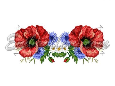 Poppies Color Machine Embroidery Design